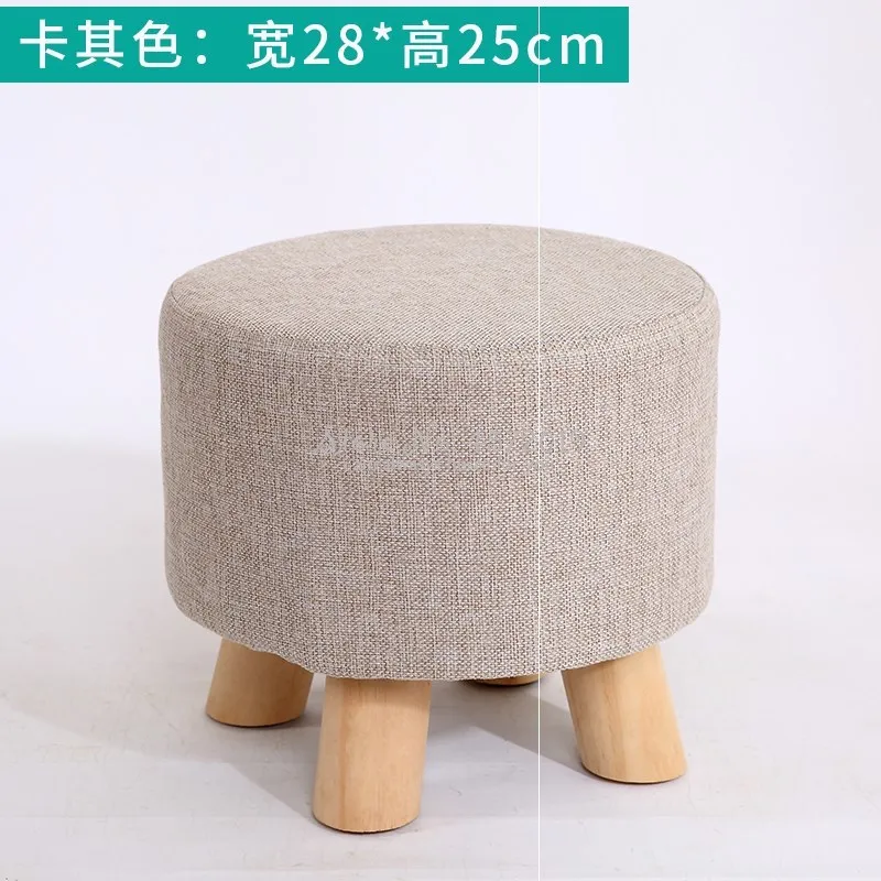 Cloth Stool Fashion Home Adult Living Room Stool Sofa Stool Solid Wood Stool Small Bench Bench Small Block