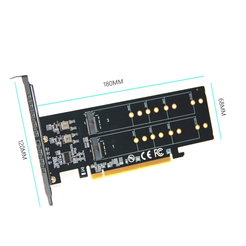PCle4.0 X16 - 4xNVME M.2 확장 카드 M.2 SSD GEN4 PCIe4.0 PC 메인보드 X1 X4 X8 X16 확장 카드 (2230 2242 2260 2280 호환)