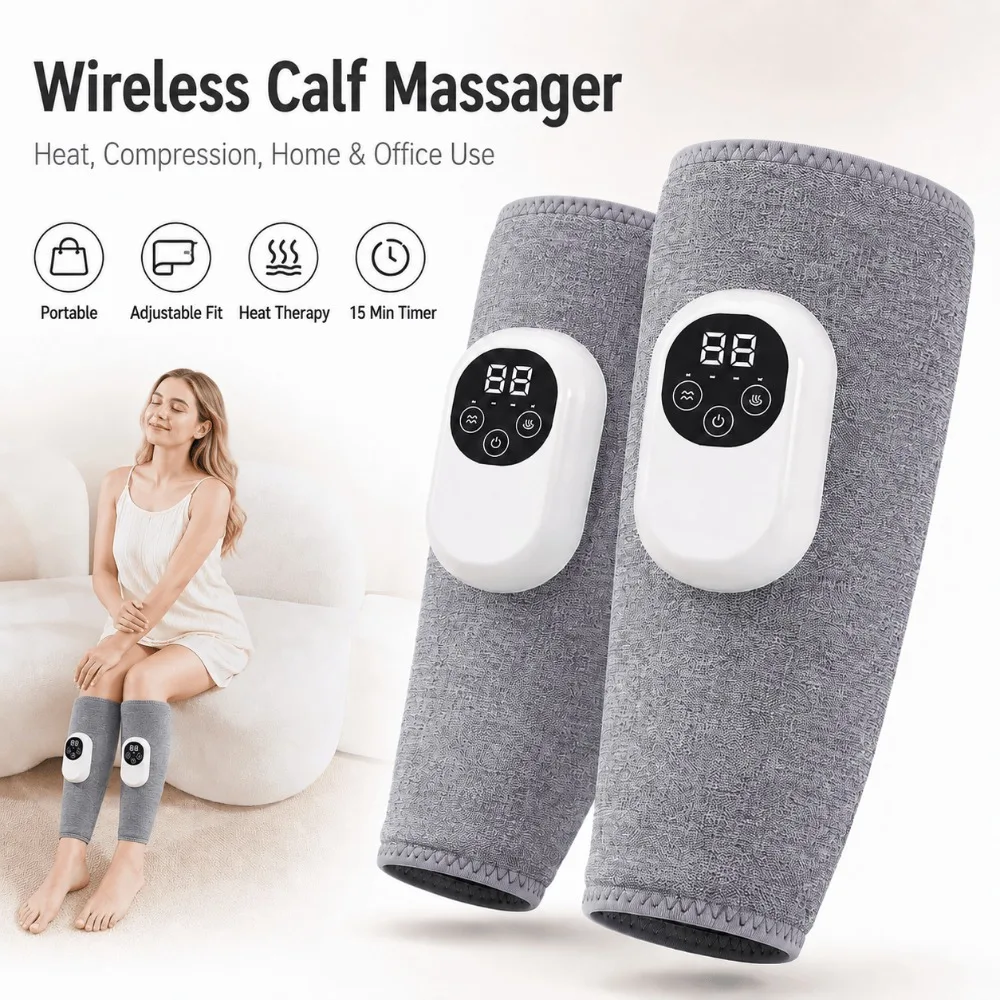 360° Air Pressure Calf Massager,Wireless Eletric 3 Mode Airbag Compresstion Leg Massage,Foot Calf Muscle Relax Blood Circulation