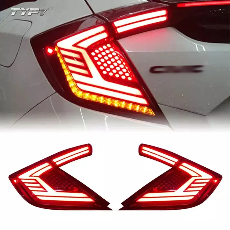 

New Glistuning LED Tail Lights Animation Rear Lamp Assembly For Honda Civic Hatchback 2016-2021