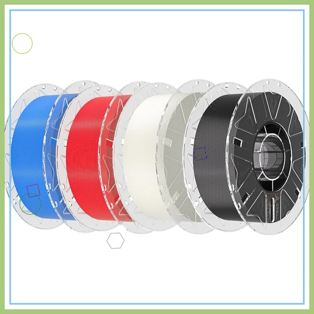 

PLA Filament 1.75mm Bundle 4Kg, High Speed 30-600mm/s, 4 Pack 1Kg Spool Multi-Color 3D Printer Filament (Black,White,Red,Blue)