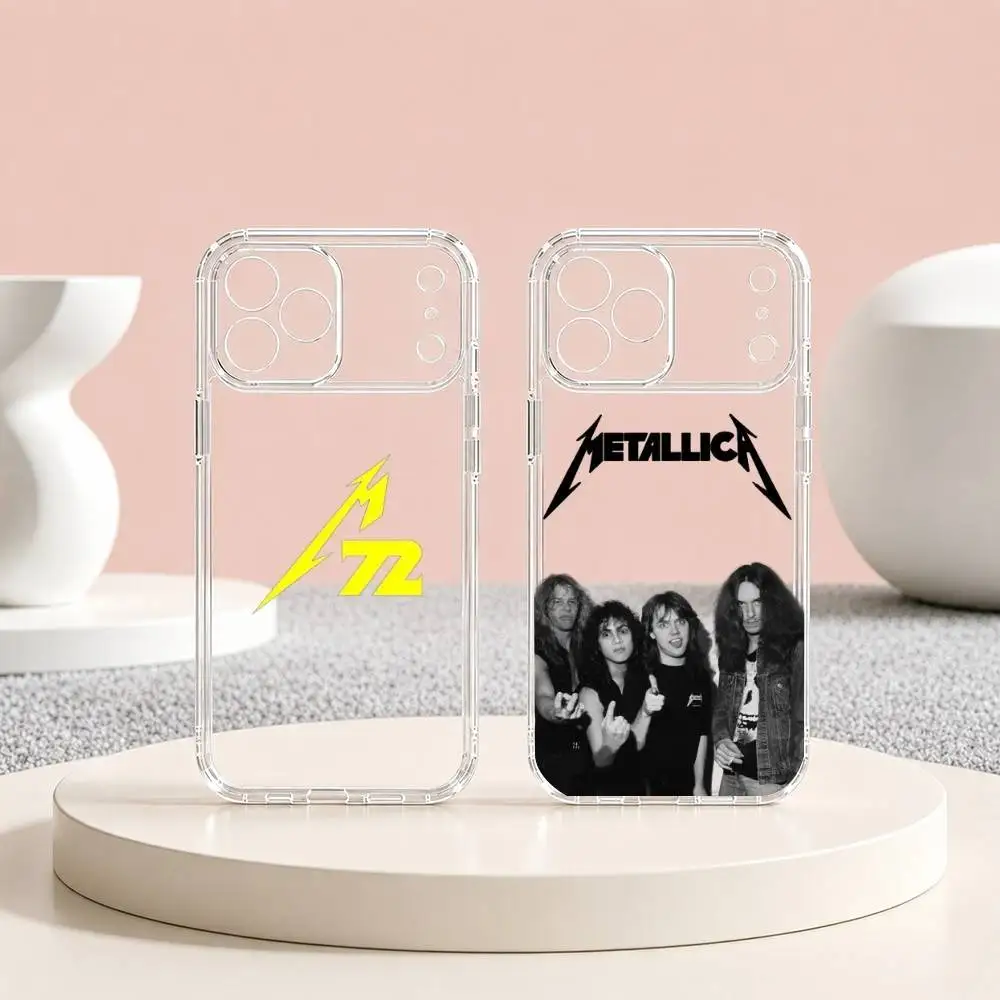 Funda de Teléfono Transparente de Silicona Suave con Diseño de la Banda M-Metallica de 72 Seasons para iPhone 17 16 15 14 13 12 11 Mini Pro Max Plus