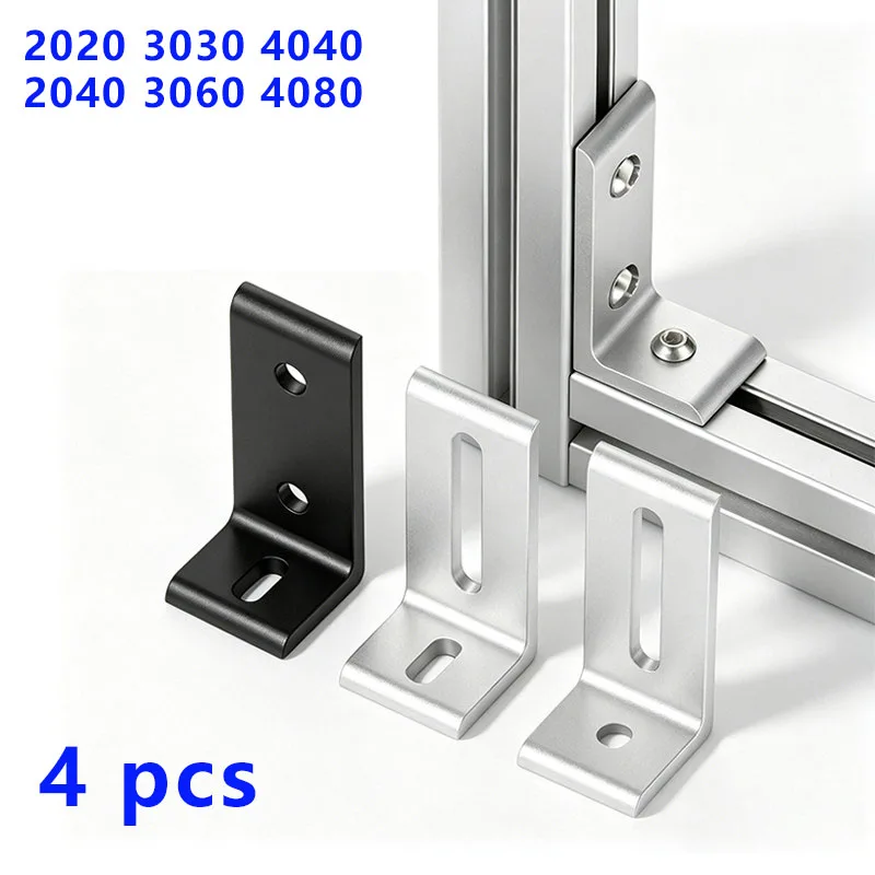 2020 3030 4040 Aluminum Profile 90 Degree Right Angle Connector Vertical Adjustable Unequal Corner Bracket Fixed Joint Fitting