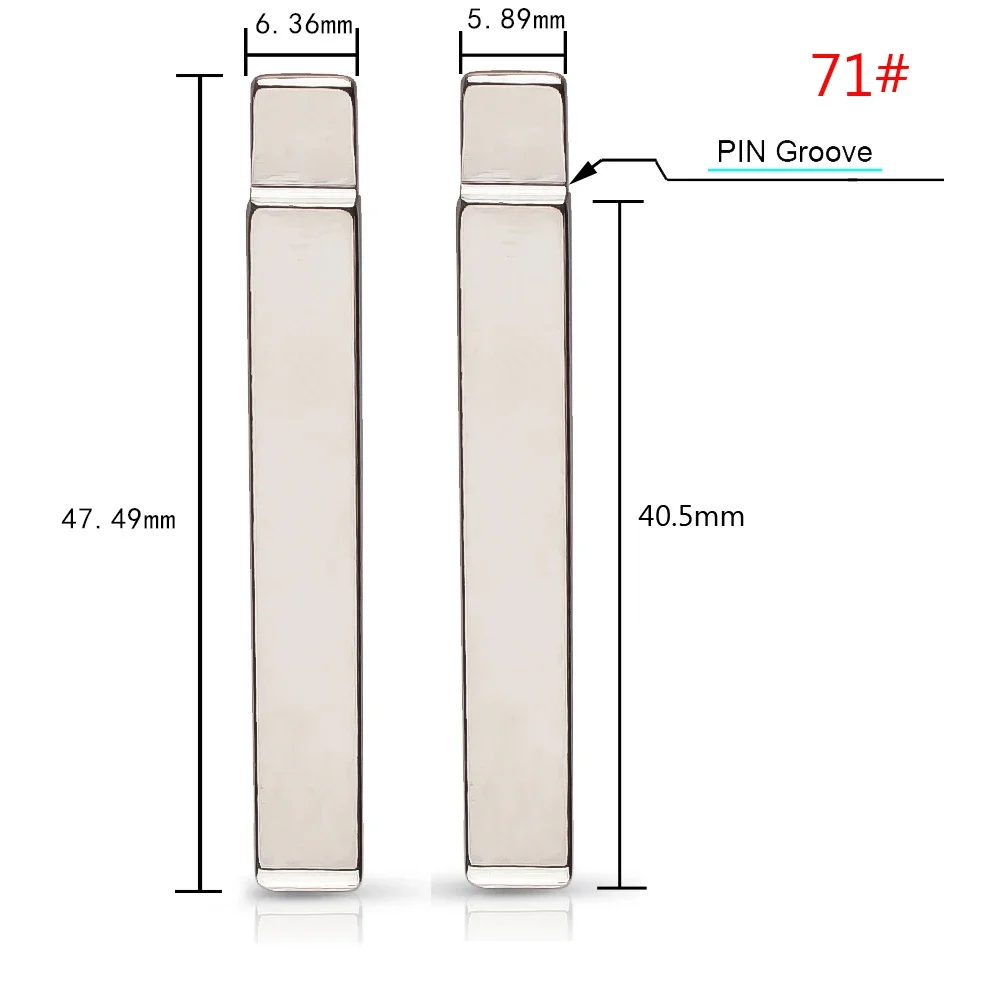 KEYYOU 10Pcs 71# HU100 Original Key Blade Remotes Flip Car Key Blank for GMC Chevrolet Cruze Camaro Equinox Opel Buick Universal