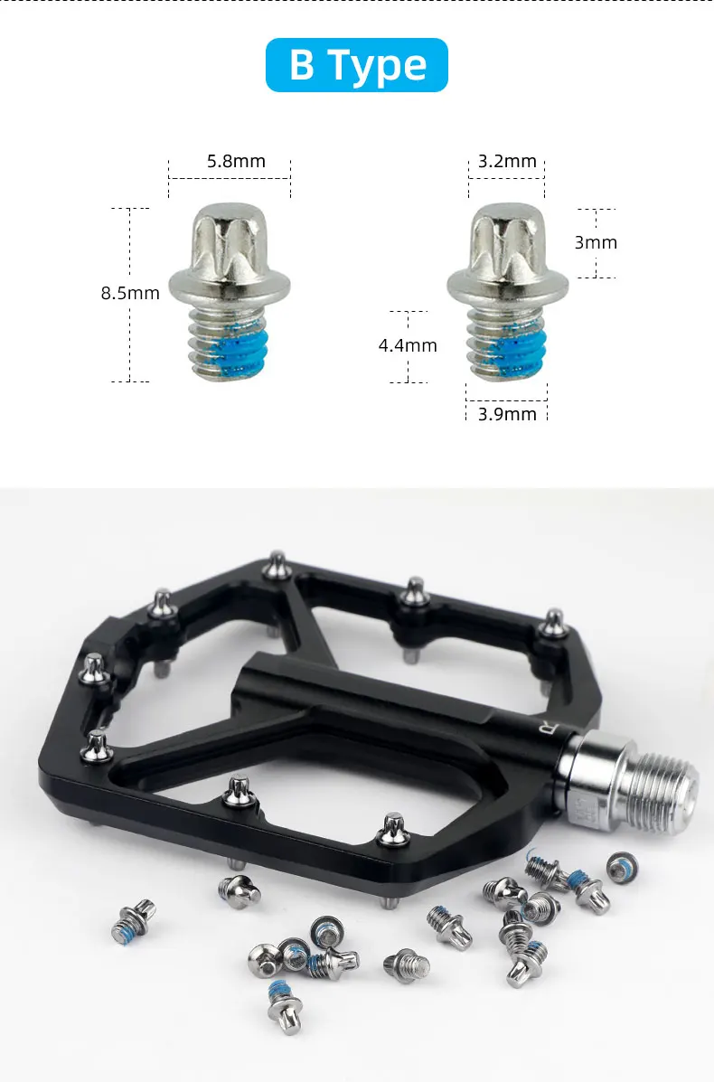 Fahrradpedal-Spikes, 25 Stück, Anti-Überspringen, Stahlbolzen, M4, Gewindeschrauben, Stiftnägel für Fahrradpedale, Fahrradzubehör – Detail 9