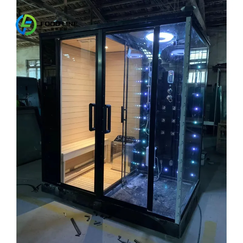 Customized Steam & Sauna Combined Integrated Spa Cabin, All-In-One Sauna Steam Sauna House with Independent Shower Room
