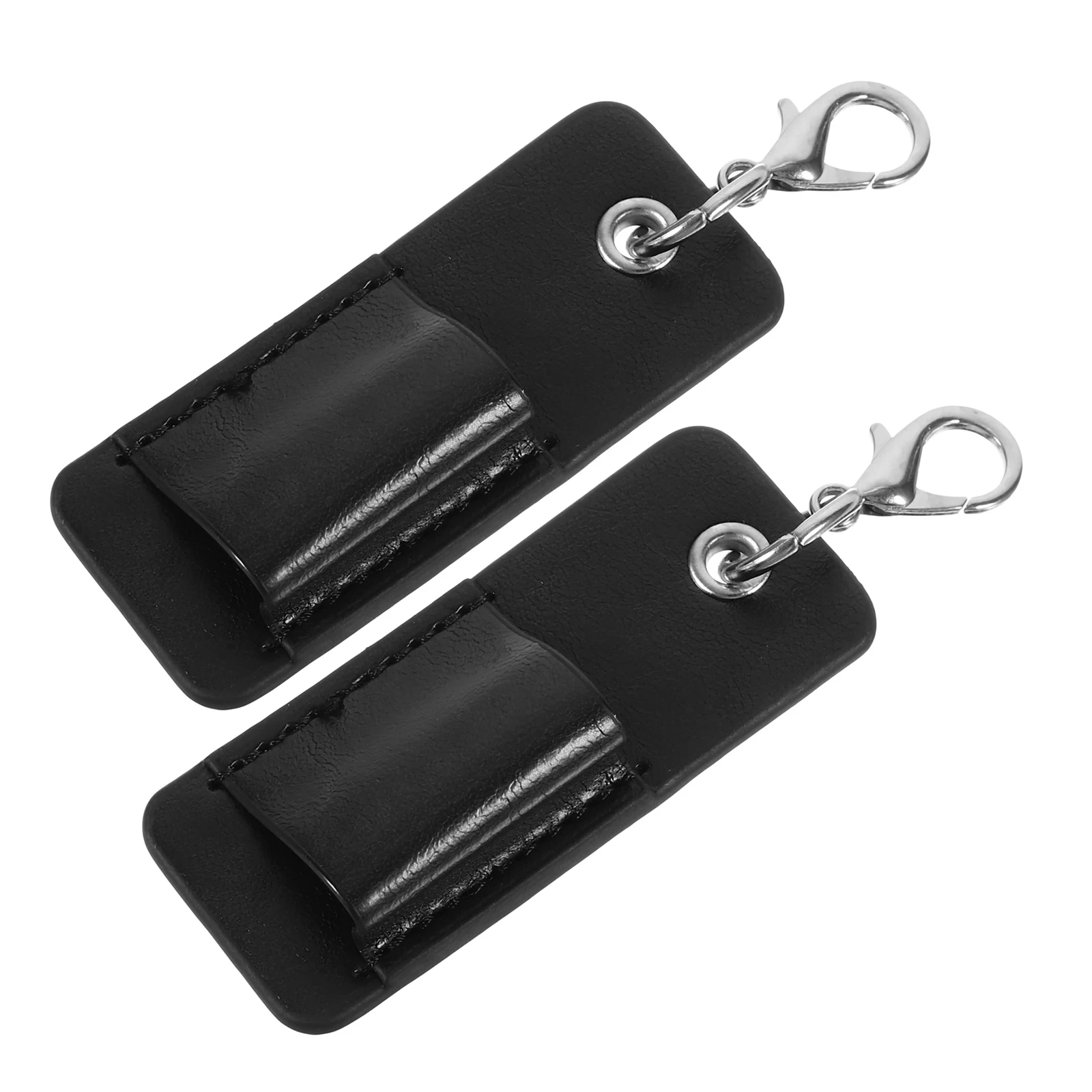 

2Pcs PU Pen Lanyard Holder Badge Clip Portable Keychain Anti-Drop Pen Protector Pocket Pencil Case for Work School