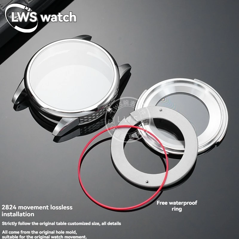 티쏘 1853용 T086 시리즈 시계 케이스, 스테인리스 스틸 케이스, 사파이어 글래스 베젤, 2824 무브먼트 시계 쉘 액세서리