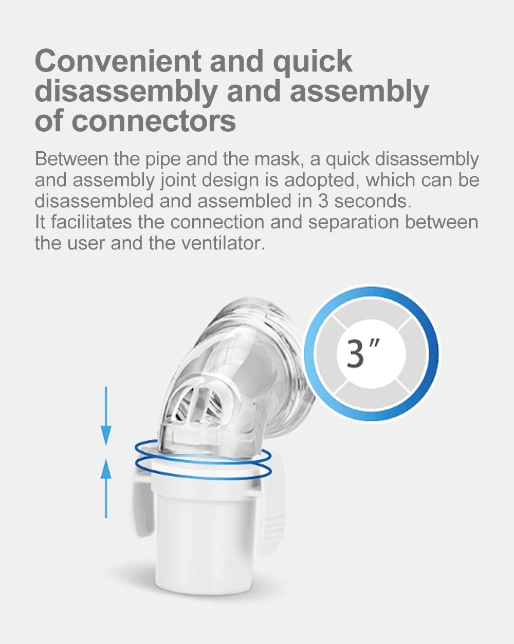 YuWell YF-02 CPAP-Maske mit Kopfbedeckung, Vollmaske, automatische CPAP APAP BIPAP für medizinische Luftatmungsmaschine, Schlafapnoe, Anti-Schnarchen – Detail 6