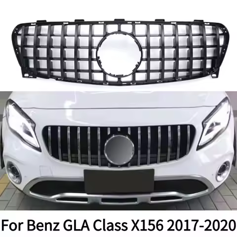 For Mercedes Benz GLA Class X156 2017-2020 GLA200 GLA250 GLA45 GT Style Black Grill Front Grille Inlet Bumper Grid Tuning Access