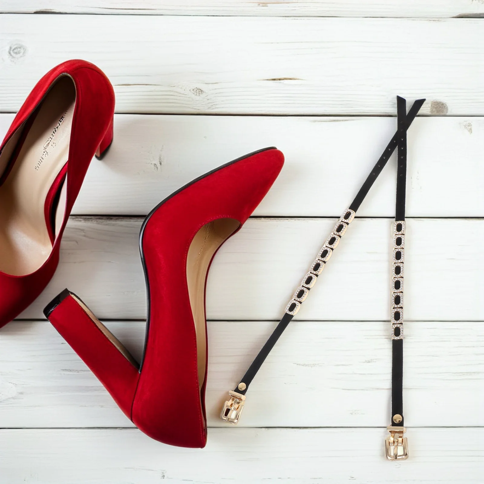 

1pcs 1 Pair Rhinestone High Heel Shoe Straps Anti-Drop Adjustable Decorative Shoe Accessories For Women Wedding Party Wear