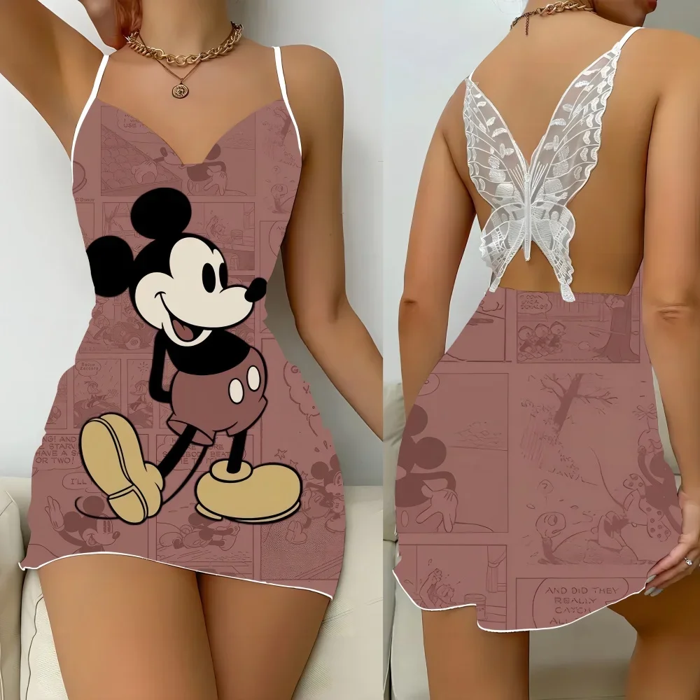 

Sexy Sleep Wear for Women Summer Female Nightgowns New Home Dress Cartoon Pattern Women's Pajama Romantic Sleevesless Pajama