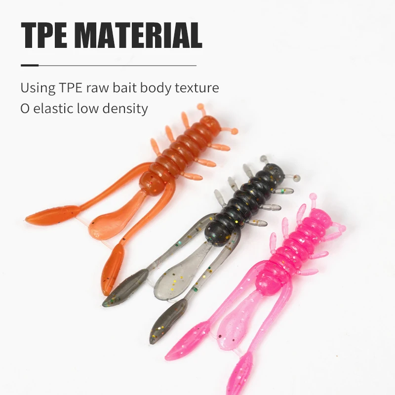 LUSHAZER 20 قطعة/الوحدة لينة إغراء يرقة الاصطناعي السحر 45 مللي متر الصيد الطعم ل باس الكارب دودة صغيرة لينة الصيد السحر #2