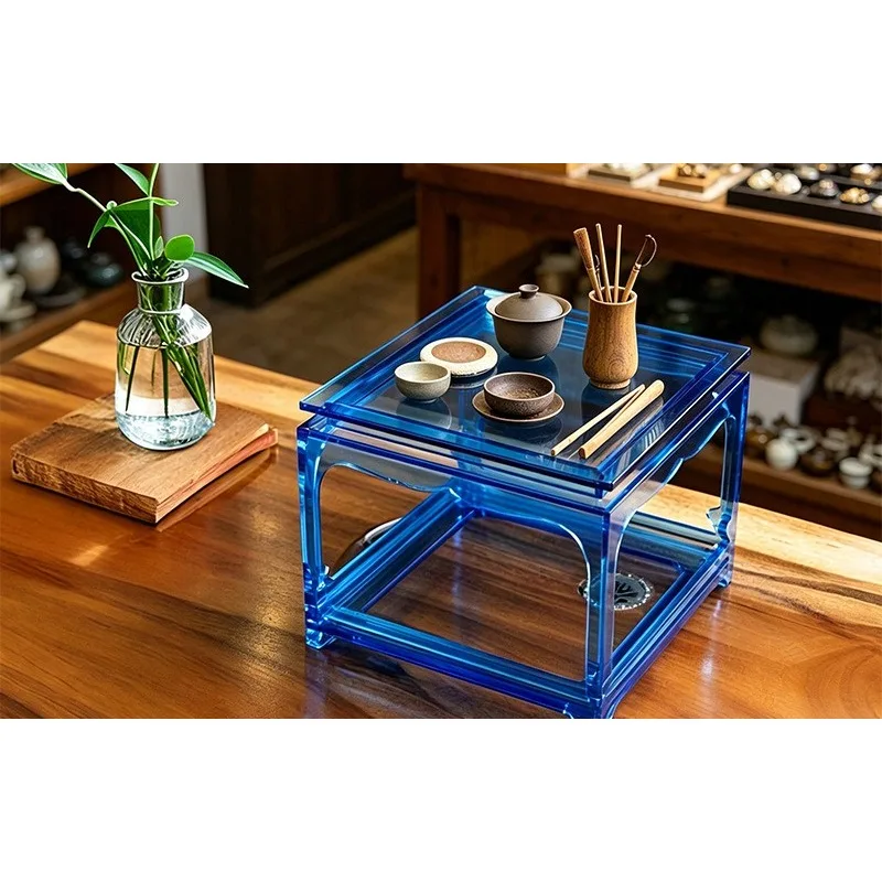 Tea tray base, teapot tray, tea table, new Chinese storage booth, tea set.