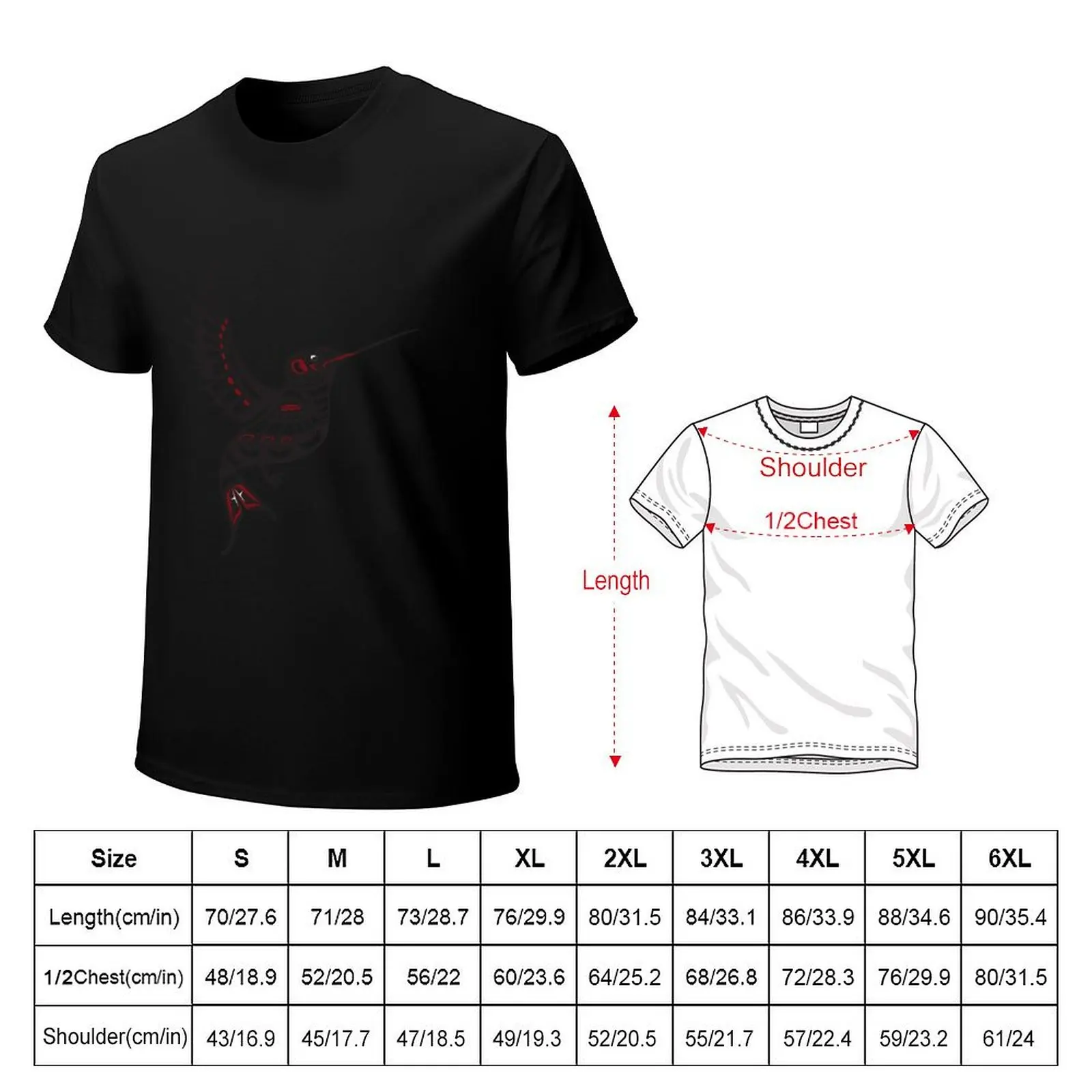 Pacific Northwest Hummingbird native american salish formline art colibrí T-Shirt Large Size Breathable Tee