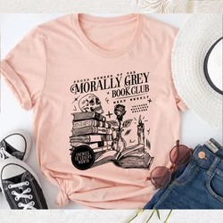 Morally Grey Book Club T-Shirt Dark Romance Shirts Spooky Season Tee Bookish Top Vintage Bookish Shirt for Book Lover Gift