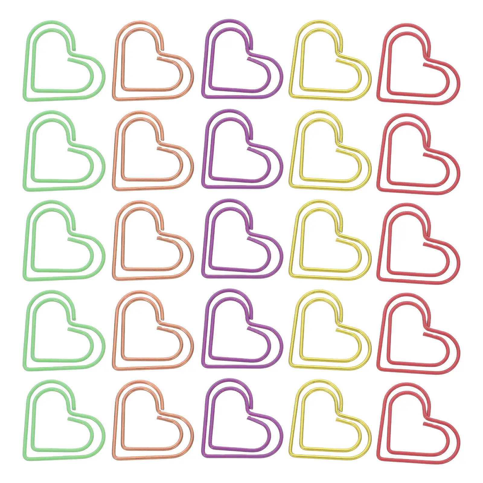 100Pcs Cute Love Heart Paper Clips Metal Small Compact Design for Office School Home Organizing Papers Magazines Books Diaries