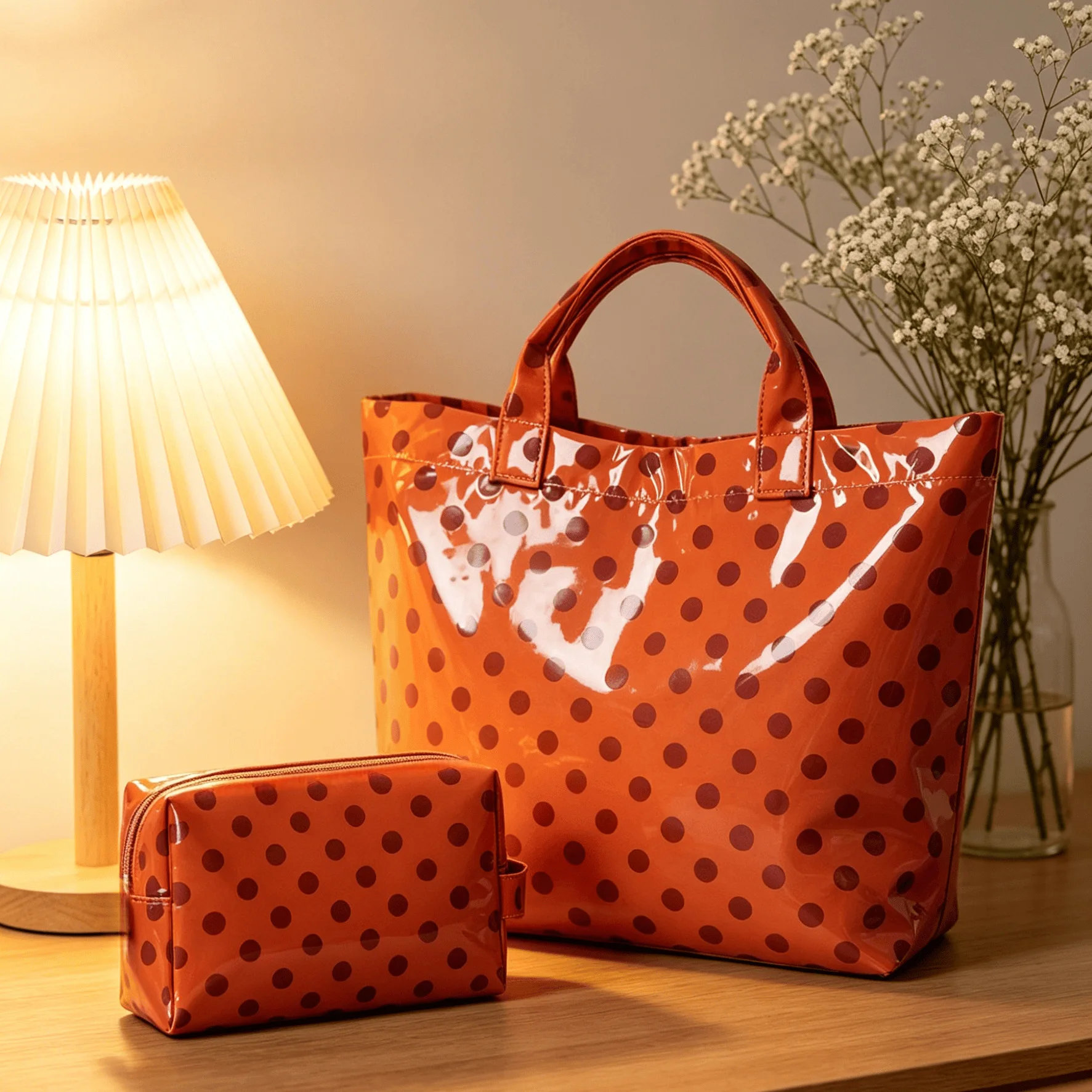 Polka Dot Tote Bag Women'S Large-Capacity Handbag Korean Print Shoulder Bag Commuter Shopping Bag Versatile for Student Work - view 5