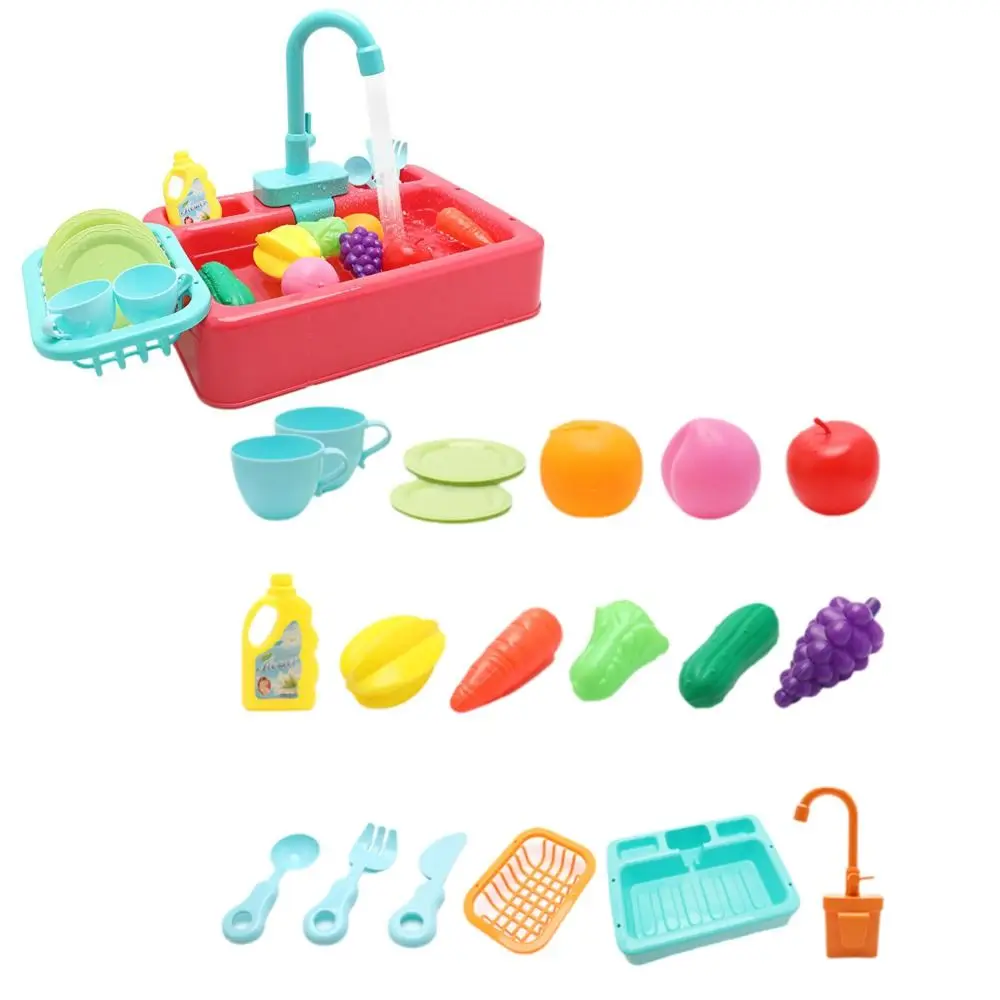 Zestaw Wysokiej Jakości Interaktywna Zabawka do Zmywarki Trwała Ciekawa Zabawka Zlewozmywak Wielofunkcyjna Kuchnia Symulacja Zabawka Kuchnia Zabawa