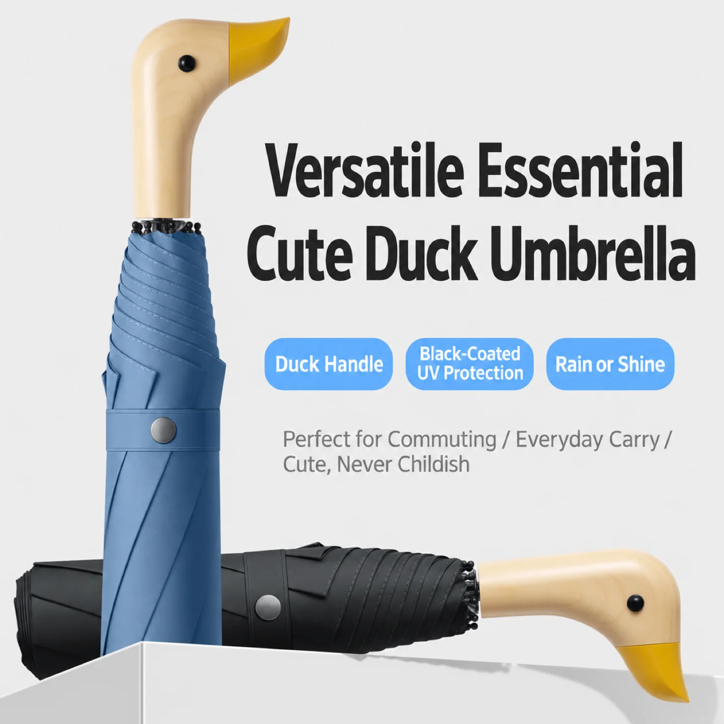 A Cute Duckbill-Shaped Umbrella, Student Umbrella, Little Duck Umbrella, Folding Umbrella, Cute Duck Umbrella, Manual Opening and Closing, Large Size for 2 People, Practical Gift, Birthday Present