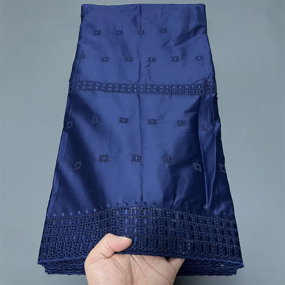 

2025 африканская нигерийская ткань для шитья платья, высокое качество, тюль, кружевная ткань, дамасский хлопок, чистая вышивка, свадебная вечеринка, 5 ярдов hz1393