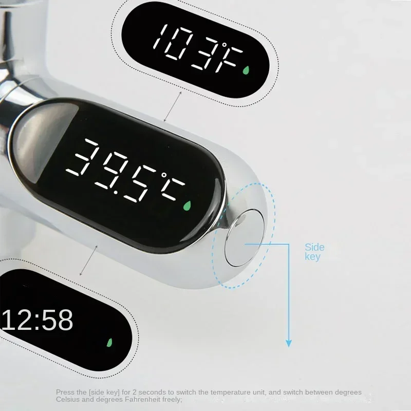 Picture 6: LED Digital Shower Water Thermometer, Hot Tub Temperature Monitor Gauge with Hose Display for Bathroom Faucet Tap