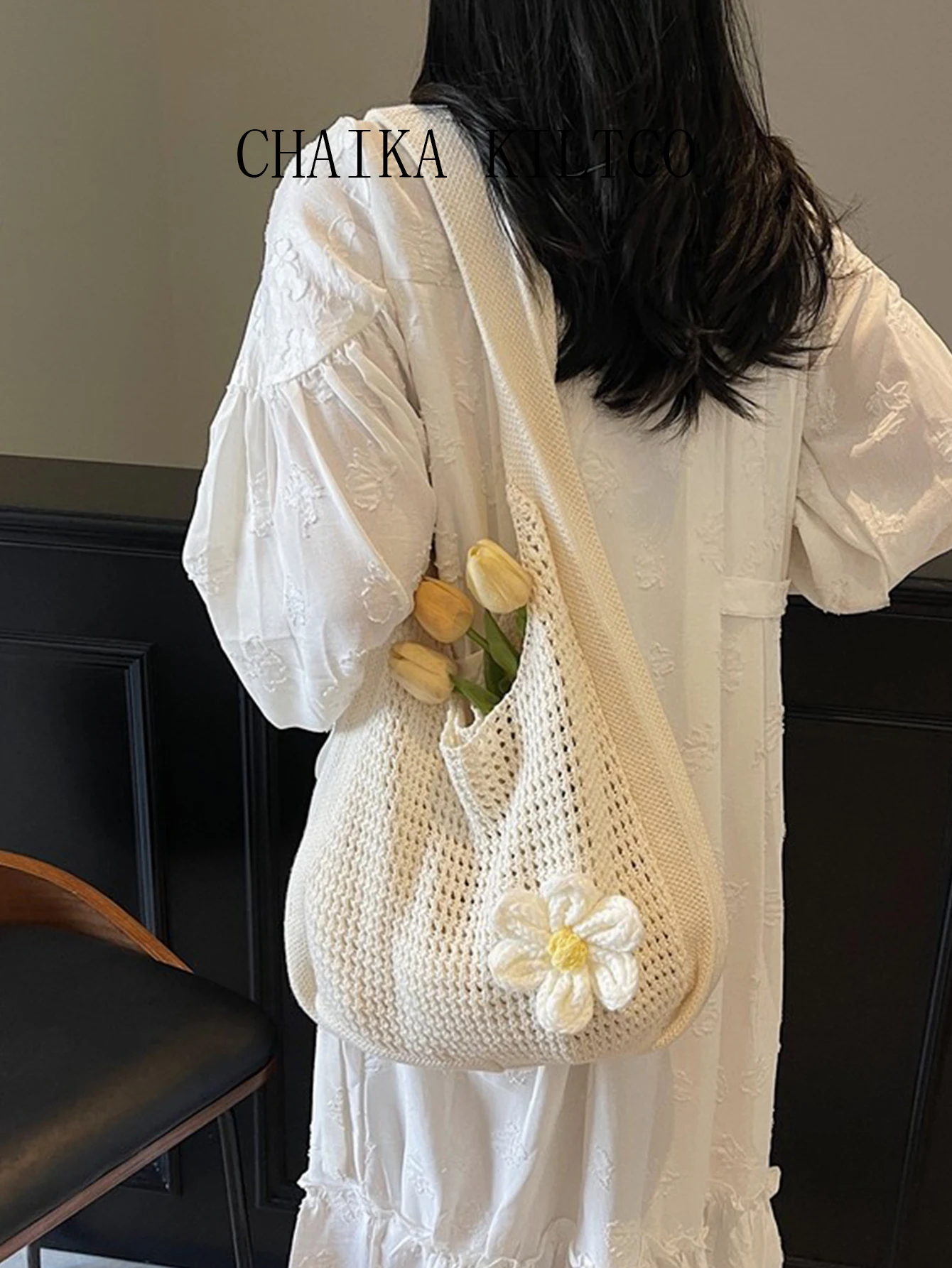 

CHAIKA KILTCO Large capacity vacation style woven bag 2025 high beauty underarm bag vacation style beach bag