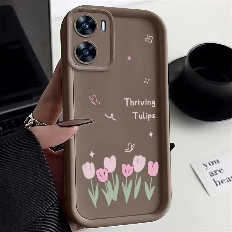 Couverture Flexible tulipes prospères décontractées, conçue pour Moto E15, résistante aux chocs pour Edge G E 50 60 54 15 30 53 10 Fusion