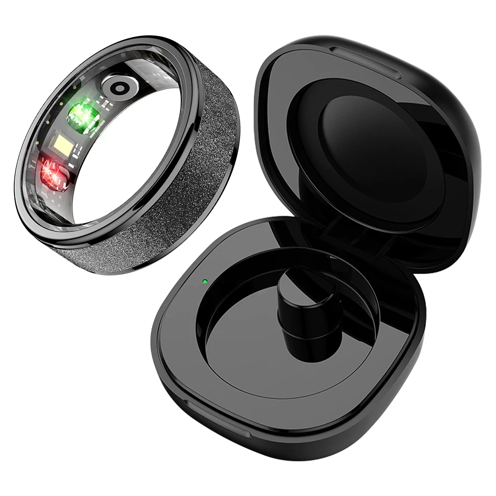 R10 Smart Ring with Charging Case Unisex Health Sleep Tracker 5ATM Waterproof Fitness Ring