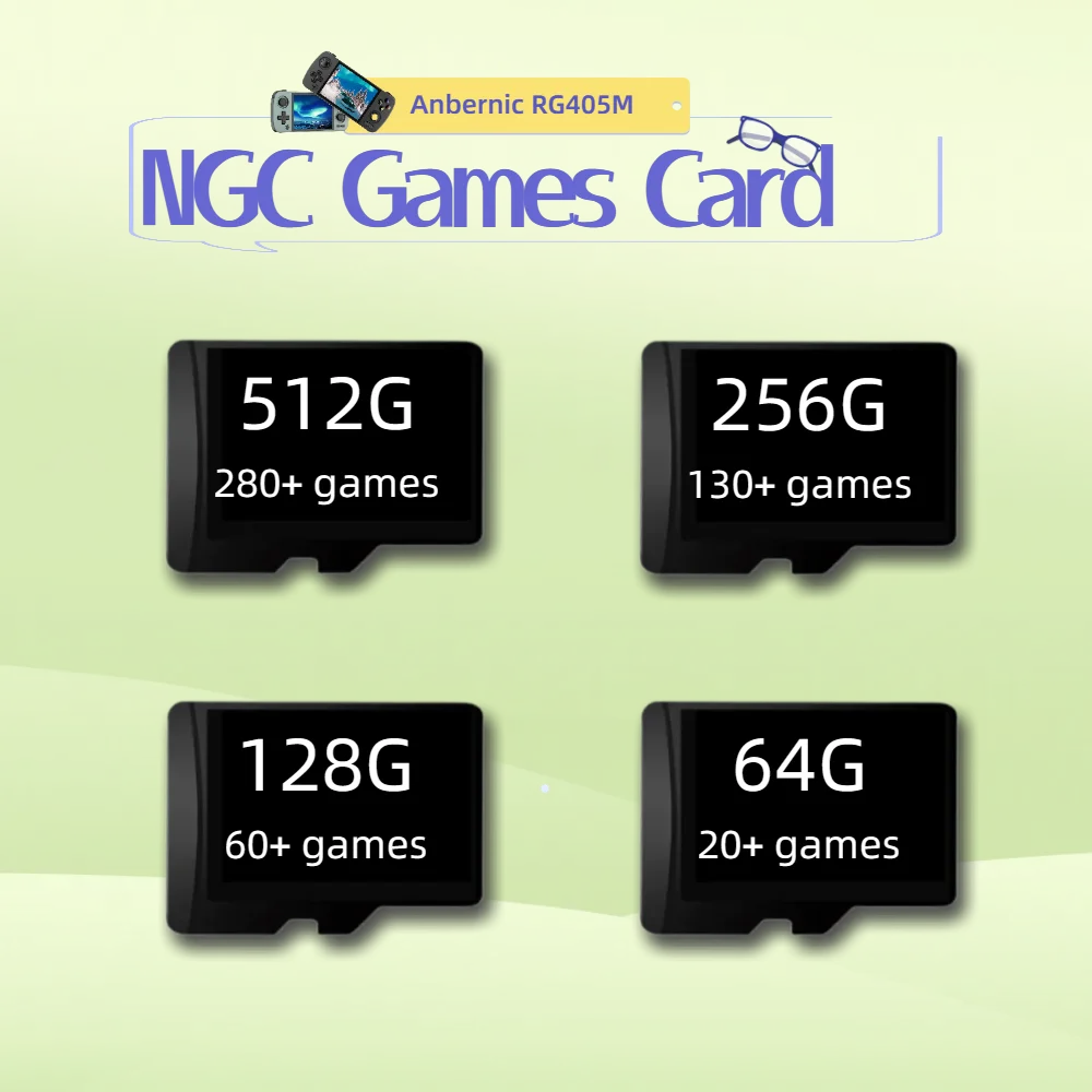 Anbernic RG405M NGC Games Card Plus Flip TF Box Custom Memory 512G 280+ 256G 130+ 128G 60+ 64G 20+