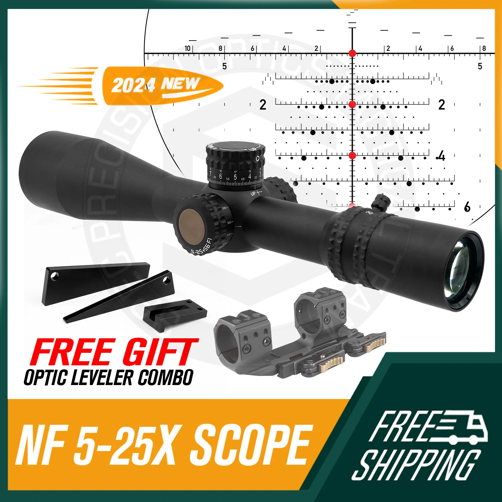 SPECPRECISION ATACR 5-25x56 Tactical Riflescopes F1 1mrad Illuminated HORUS TREMOR3 Reticle with 5.56 and .308 Firearms