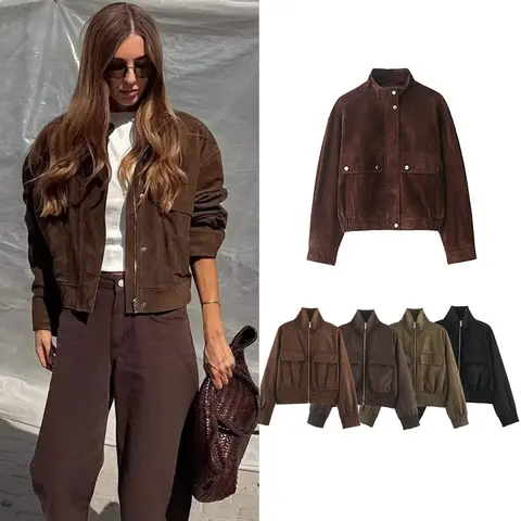 Women's Autumn Jackets 2026 New Fashion Big Pocket Elegant Women's Slim Warm Jackets Autumn Street Chic Young Student Coats