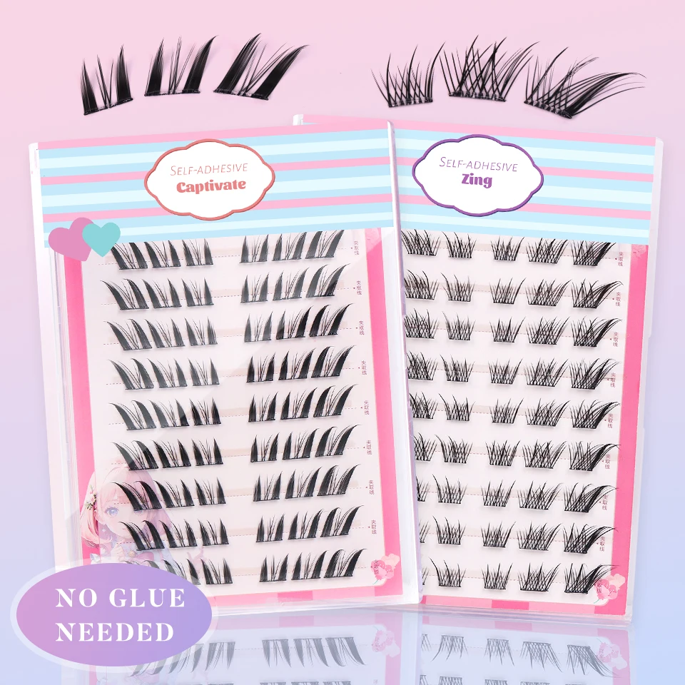 Self-adhesive Glue Free False Eyelashes Reusable No-removal DIY Segmented DIY Lashes Clusters No Glue Needed Natural Soft Lashes