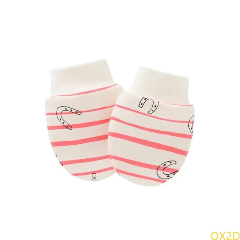 

QX2D Newborn for Protection Face Scratch Hands Gloves Solid Color No Scratch Mittens Infant Boy Girl Handguard Gloves Hand So