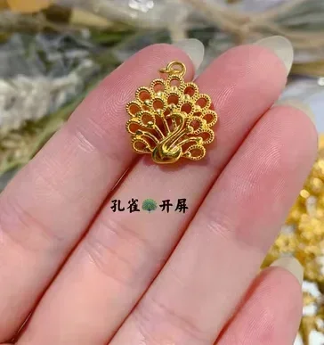 

24k gold peacock pendants fine gold jewelry pendant gold accessories