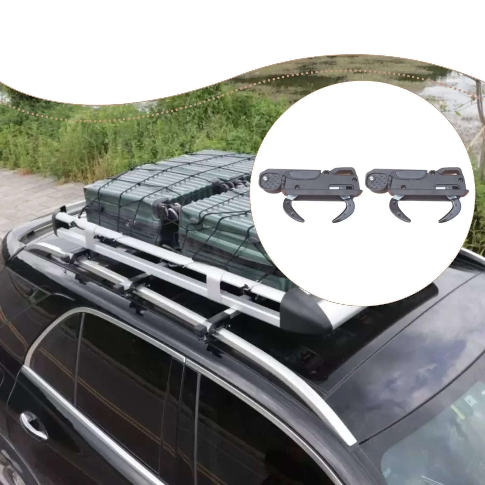 Plastic Metal Roof Box Mount Clamps Quick Fixing Cargo Carrier Fast Clamp Set for Travel and Moving