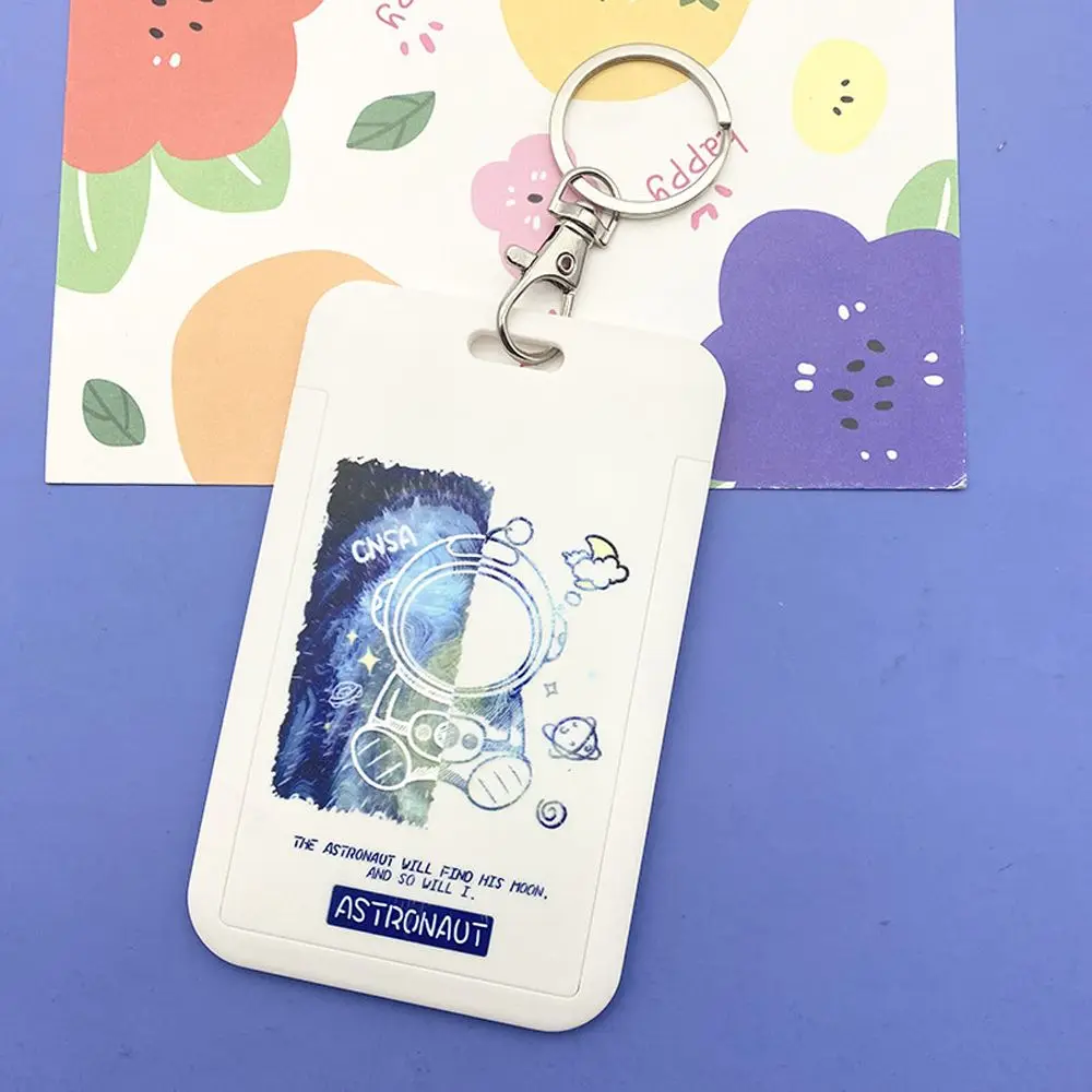 

Case Key Ring Access Card PU Leather Lanyard Astronaut Bus Card Sleeve Rice Card Set Lanyard Card Sleeve Student ID Card Holder
