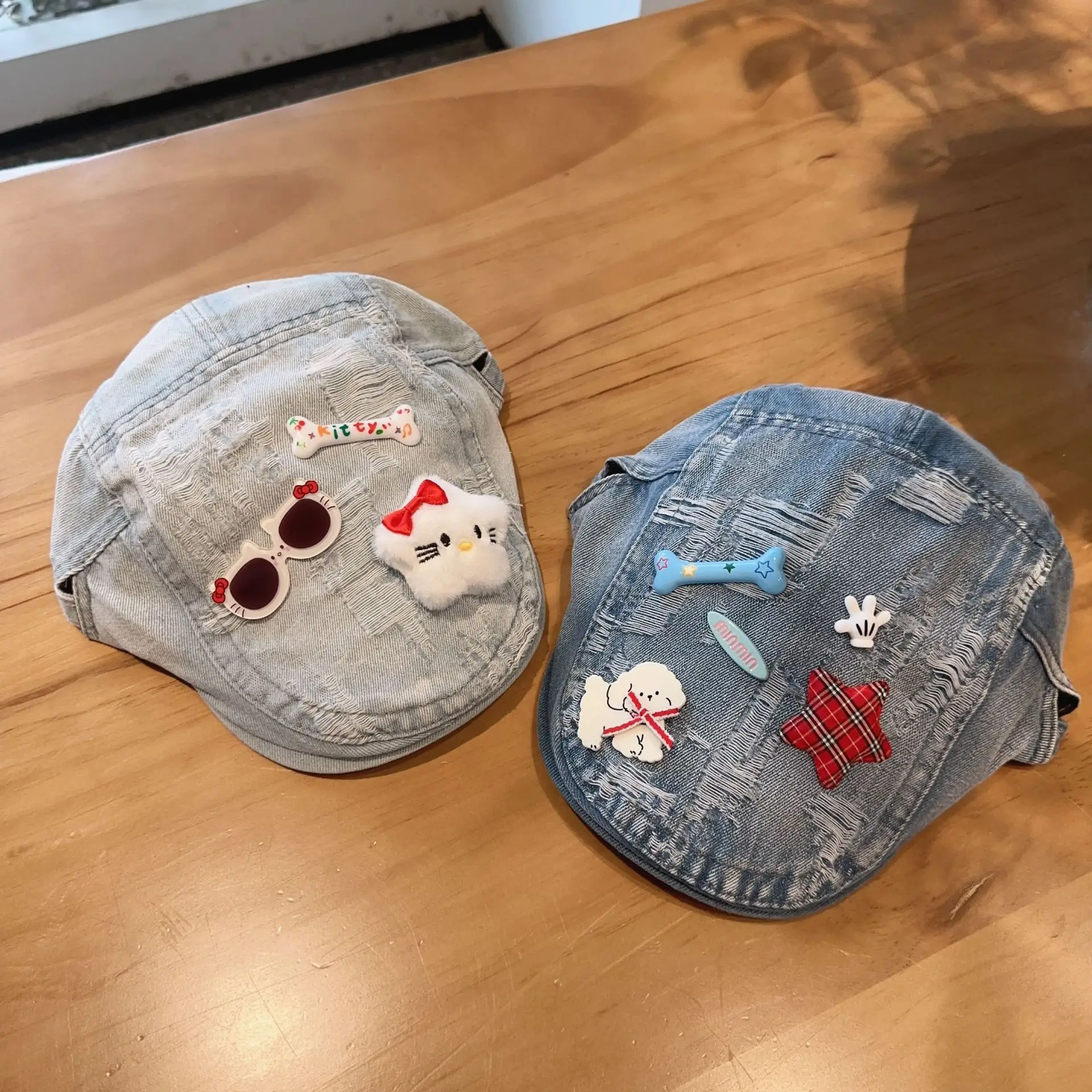 Y2K Distressed Denim Baseball Cap Women DIY Customizable Yabi Fashion Cute Streetwear Summer Bucket Hat Unisex​