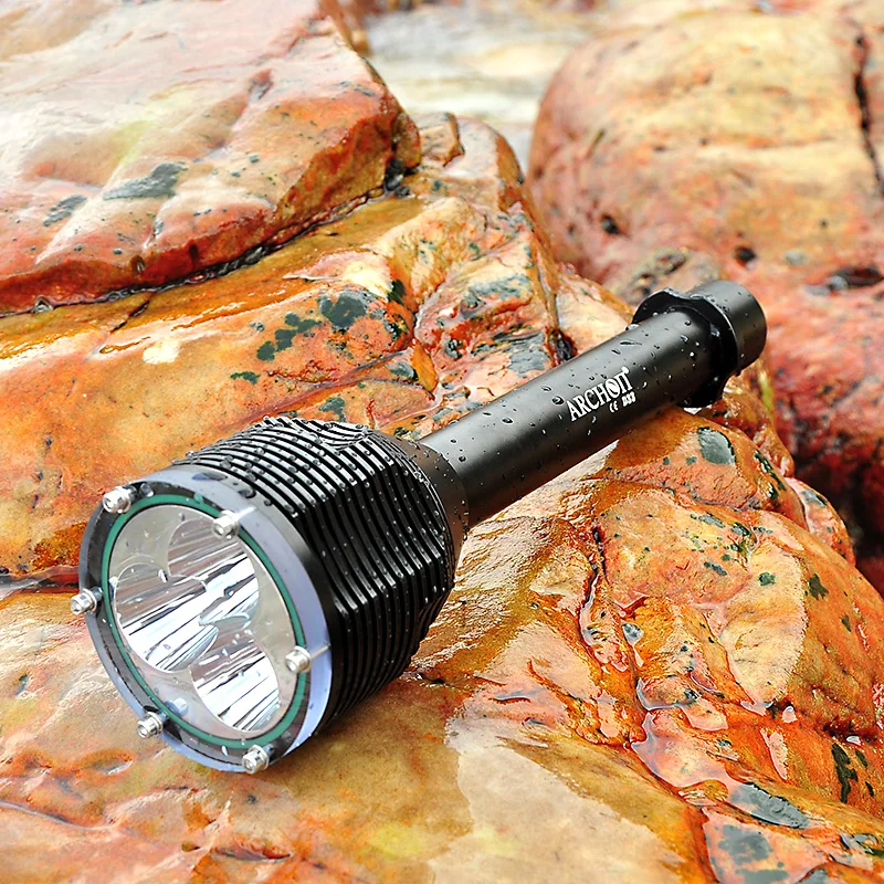 Imagem -05 - Scuba Diving Light 3000 Lumen Lanterna Subaquática 100m Tocha de Mergulho Aventura ao ar Livre Caça Iluminação Lâmpada de Pesca do Mar D33