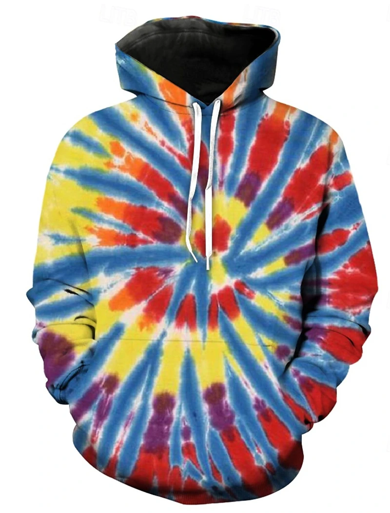 Autumn New 3D Print Tie-dye Graphic Hoodie Men Women Oversize Sweatshirt Colorful Clothing Harajuku Y2K Pullover Casual Hooded