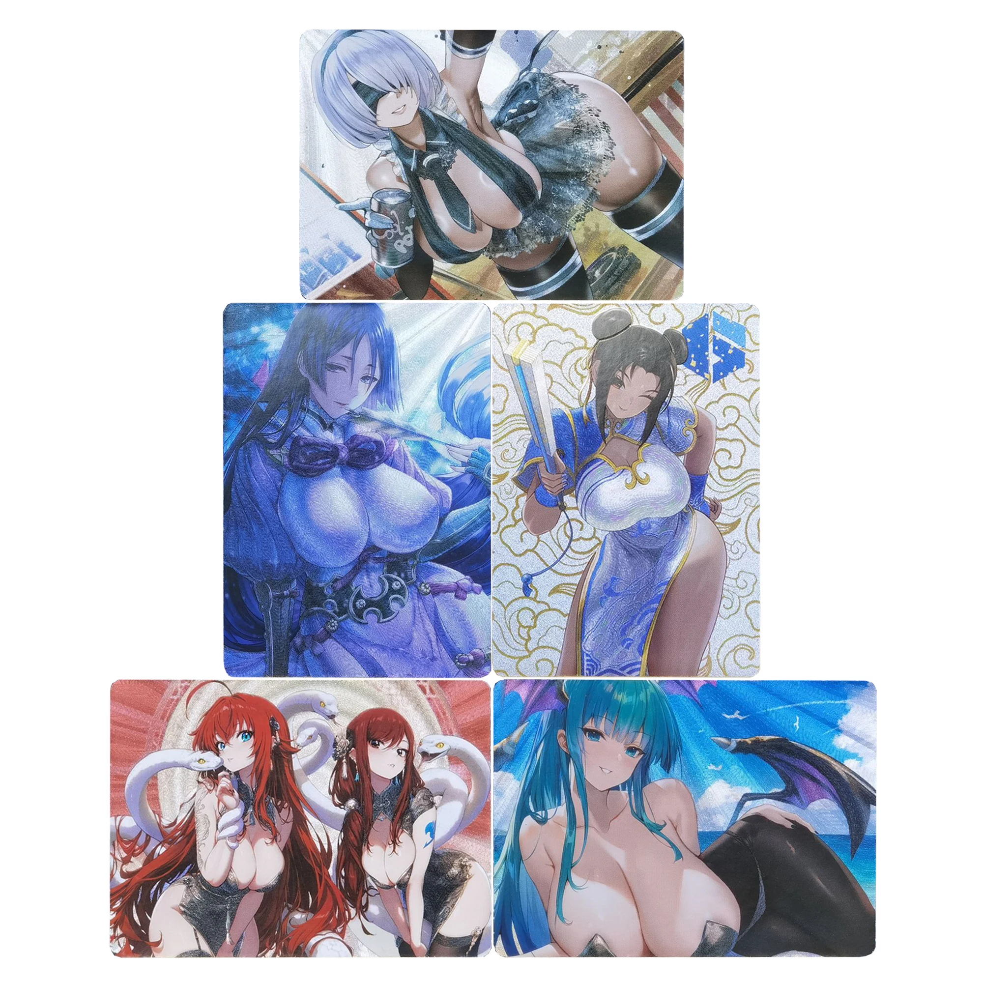 

5 моделей 63X88 мм Diy Goddess Story Chun Li Miku Коллекционная карта Грубая флэш Yorha No 2 Type B Игра Аниме Карты Подарочные игрушки
