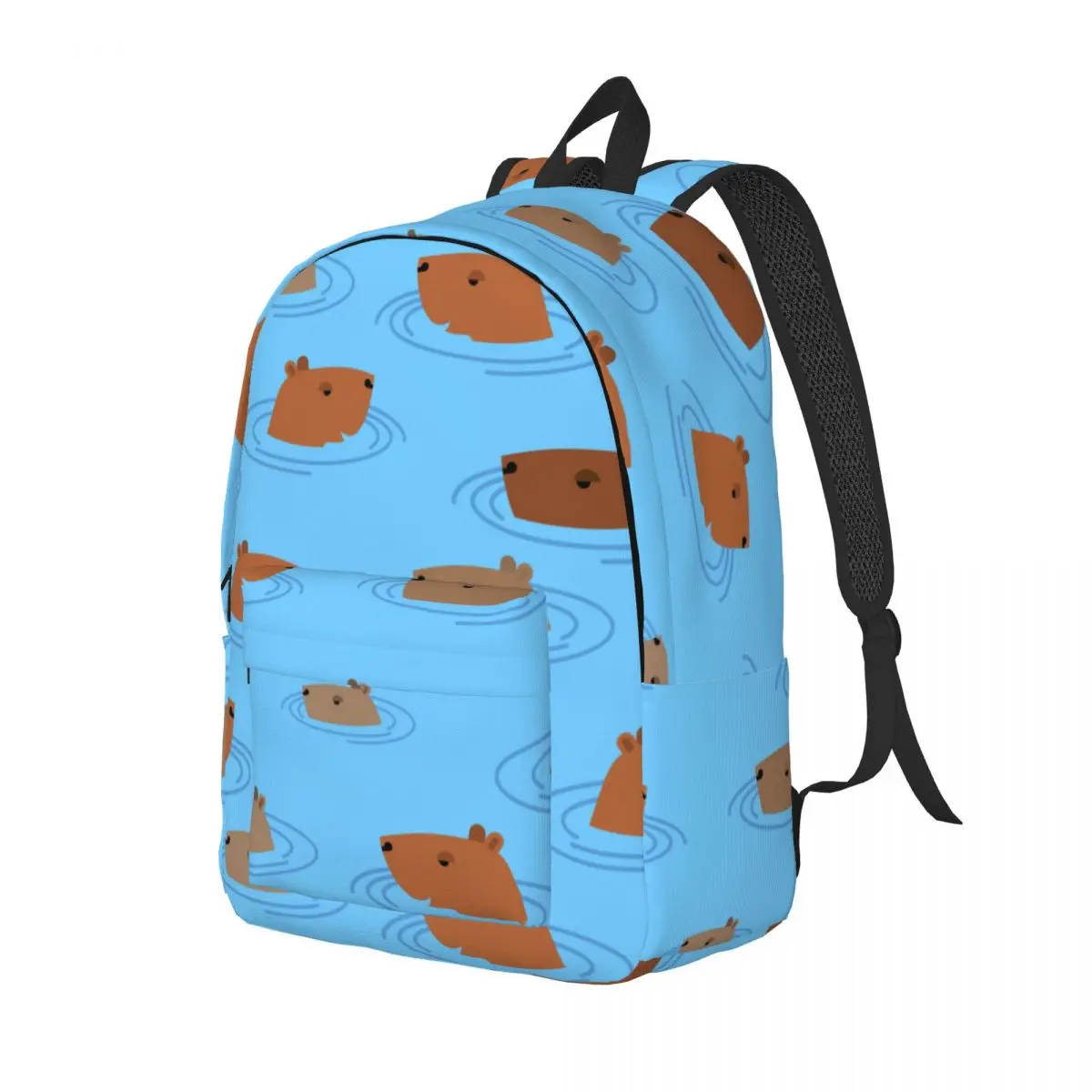 Capybara In Water Backpack Middle High College School Student Bookbag Men Women Daypack Lightweight