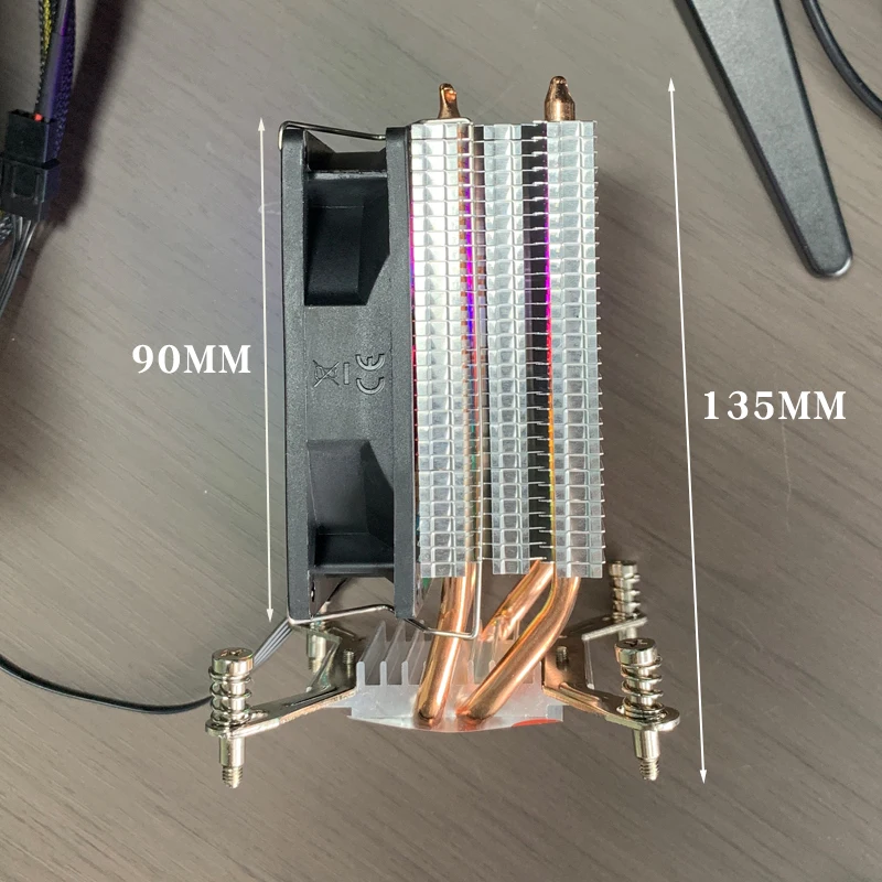 2 Heatpipe CPU Air Cooler 3PIN/4PIN PWM RGB Cooling Fan for Intel LGA 1150 1151 1156 1366 1200 1700 2011 1851 X79 X99