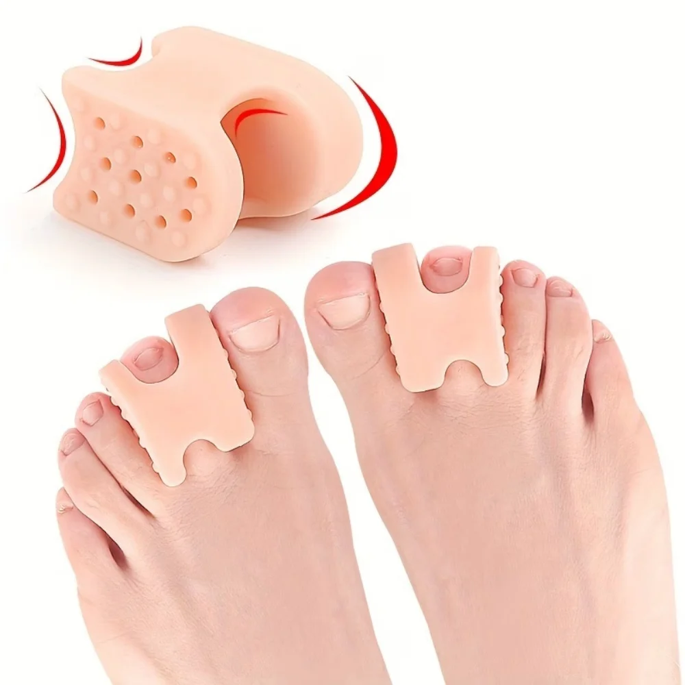 4-Pack Soft Silicone Toe Separators, Specifically Designed to Separate the Big Toe, Provide Cushioning for Daily Use, Suitable for Both Men and Women
