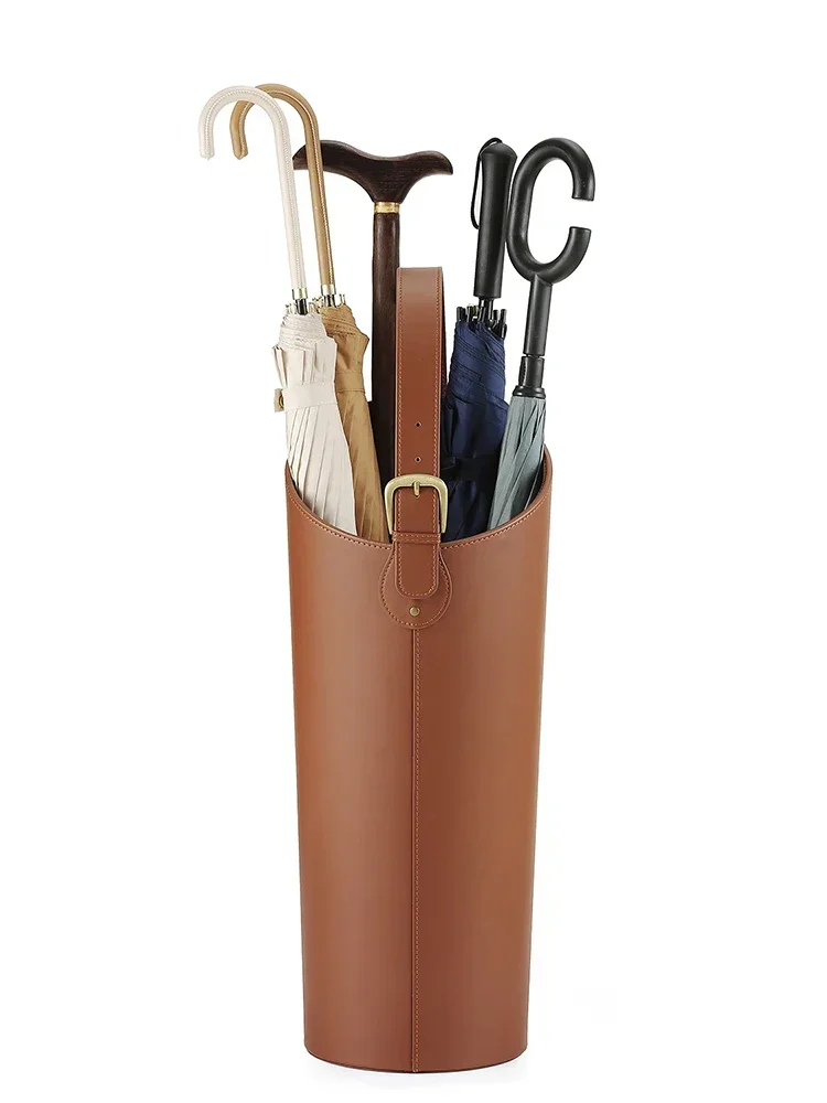 Large Capacity Leather Long Umbrella Barrel Storage Rack  Home Entrance Household Commercial Creative Umbrella Barrel Entry Door