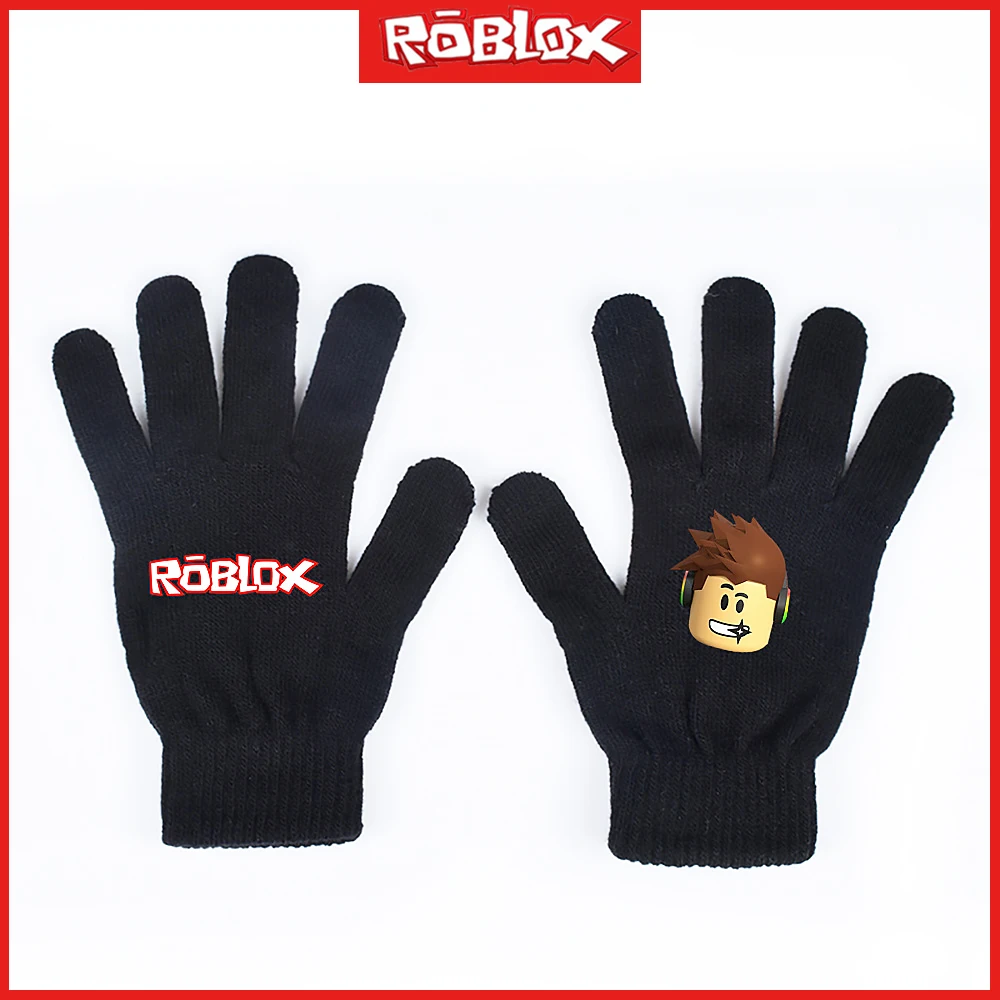 Sarung tangan dunia Virtual Game Roblox 2023 sarung tangan hangat rajutan cetak mode baru untuk pria dan wanita hadiah Natal Halloween musim dingin