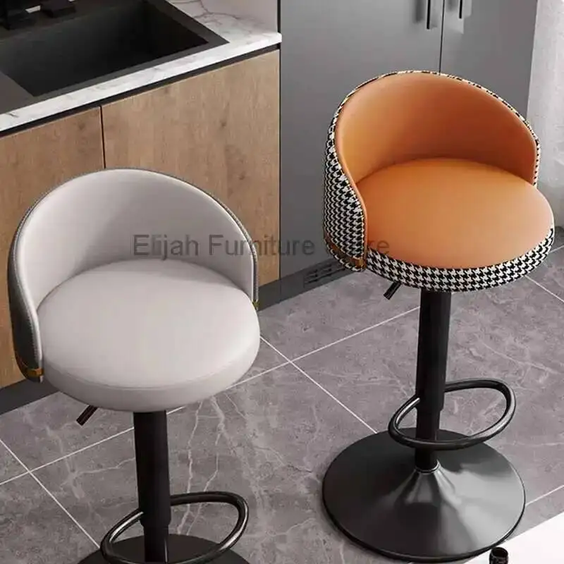 

Luxury Stools Modern Bar Nordic High Reception Metal Minimalist Kitchen Counter Stools Rotating Bar Sillas Home Furniture XR50BY
