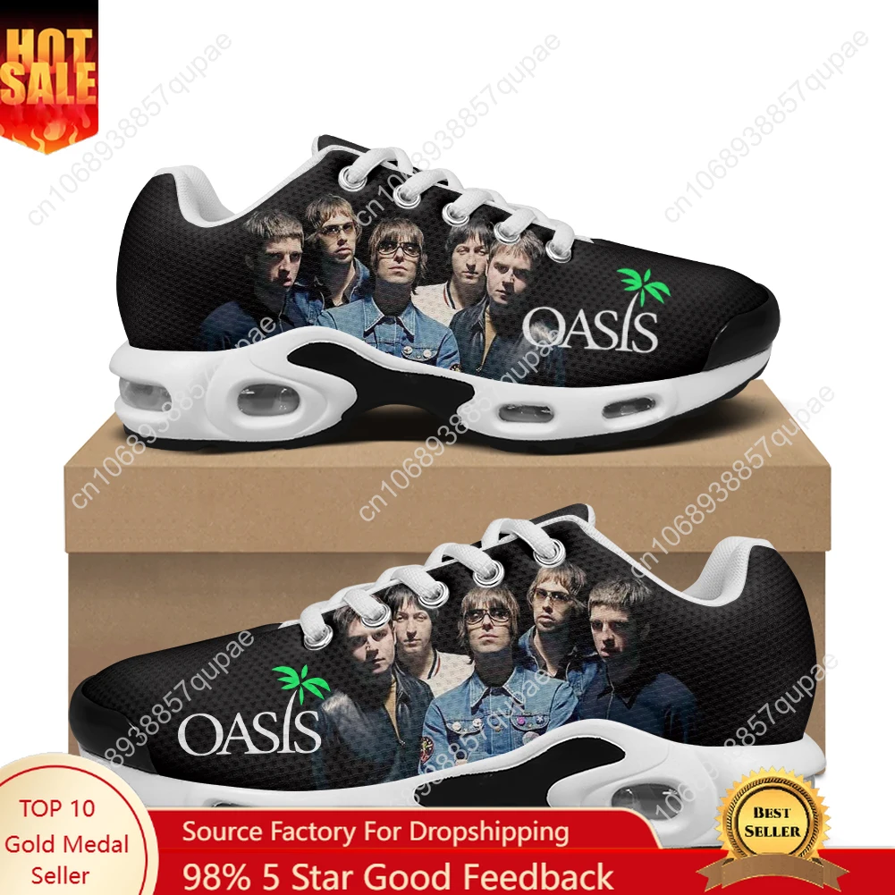 

Oasis Rock Band Air Cushion Sneakers Mens Womens Teenager Lightweight Sports Shoes High Quality Custom Leisure Mesh Sneaker