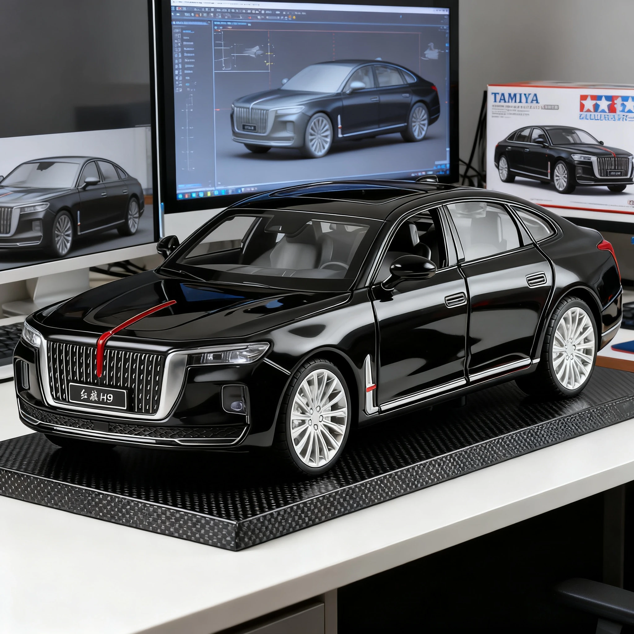 

1:24 HONGQI H9 L5 модель из сплава, литая под давлением автомобильная игрушка, звук, свет, откатная задняя дверь, открытое переднее колесо, рулевое управление, коллекционное украшение