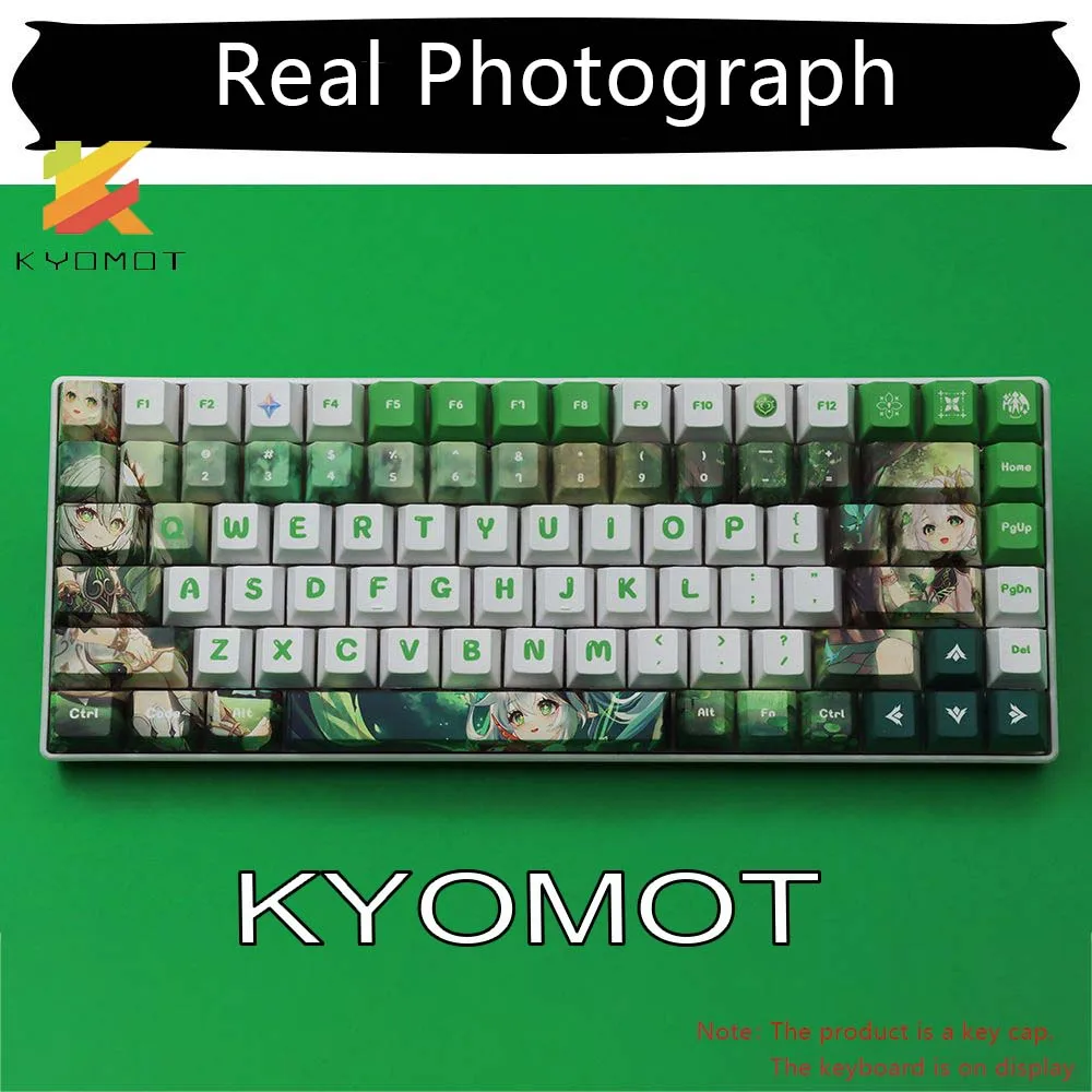 KYOMOT 136 keys Genshin Impac Anime Theme Keycaps Dye Sub PBT Material Cherry Profile Keycaps for MX Switch Mechanical Keyboard